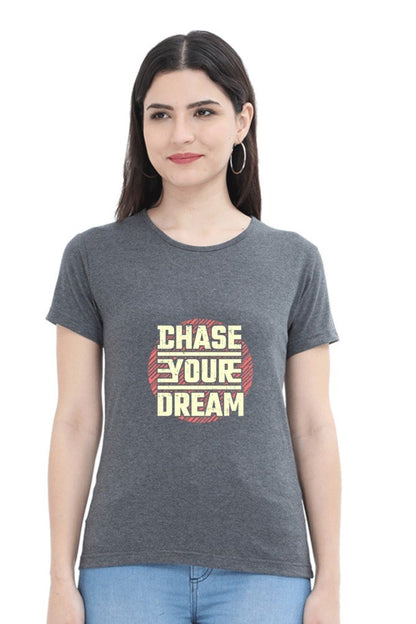 Chase Your Dream Women’s T-Shirt - Charcoal Melange / XS