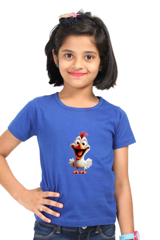 Happy Chicken Girls T-shirt - Royal Blue / 5Yrs