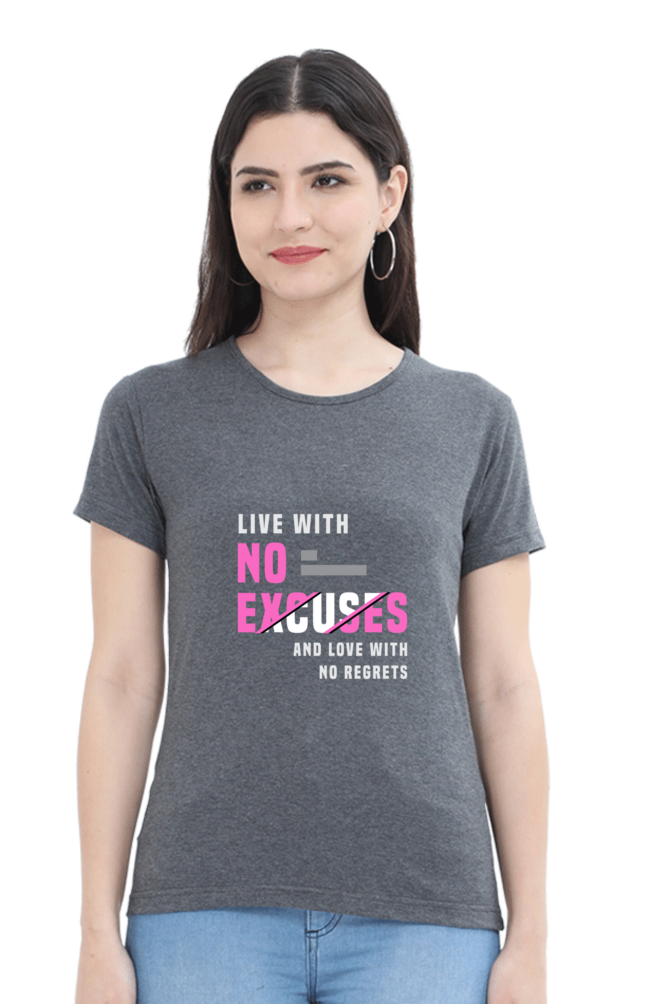 Live With No Excuses And Love With No Regrets - Charcoal Melange / XL