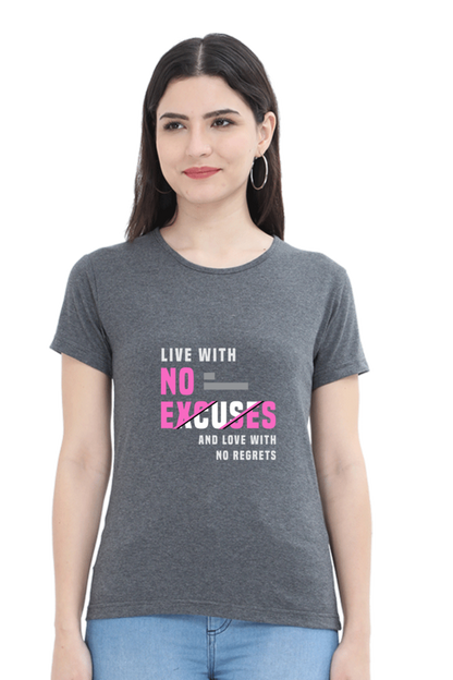 Live With No Excuses And Love With No Regrets - Charcoal Melange / XL