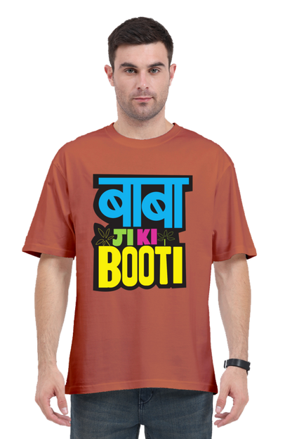 oversized t shirt with Hindi text red color