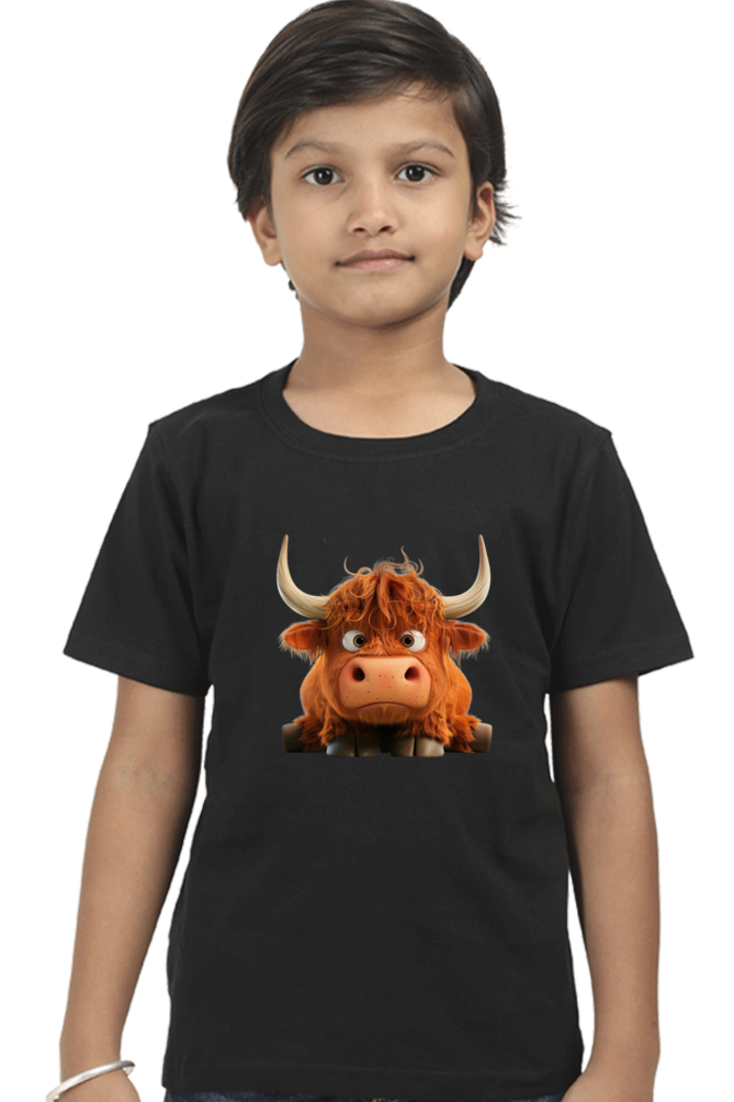 Grumpy Highland Cow Boys T-shirt