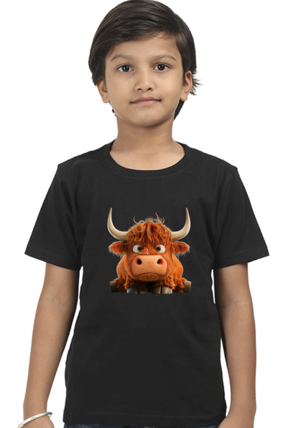 Grumpy Highland Cow Boys T-shirt