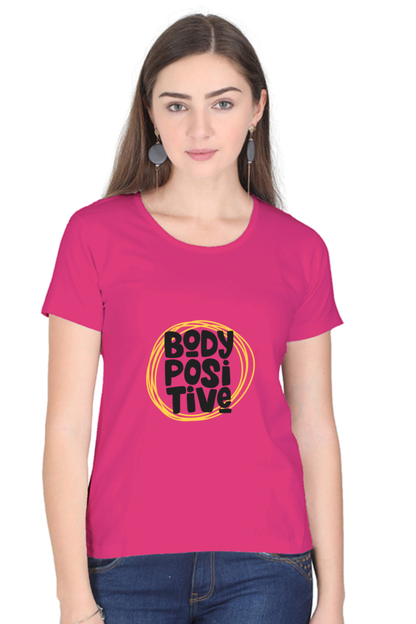 cotton t shirt for women half sleeves dark pink