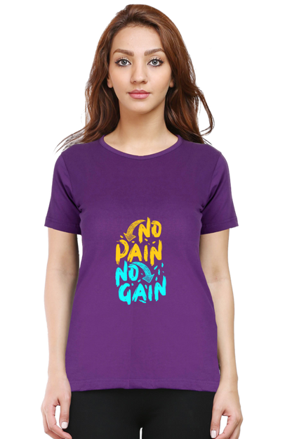 No Pain No Gain Women’s T-shirt - Purple / XXL