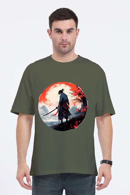 Samurai Series 1 Unisex Oversized T-shirt - Olive Green / L