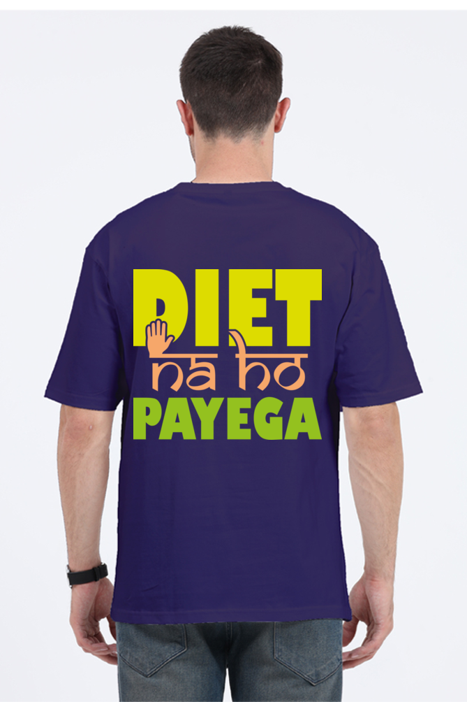 Diet Na Ho Payega Unisex Oversized T-shirt - Purple / S