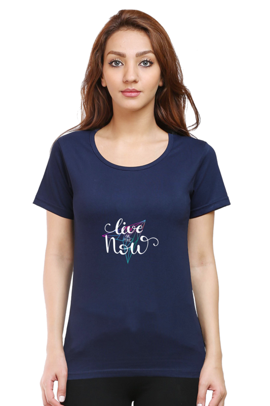 Live In The Now Women’s T-Shirt - Navy Blue / S