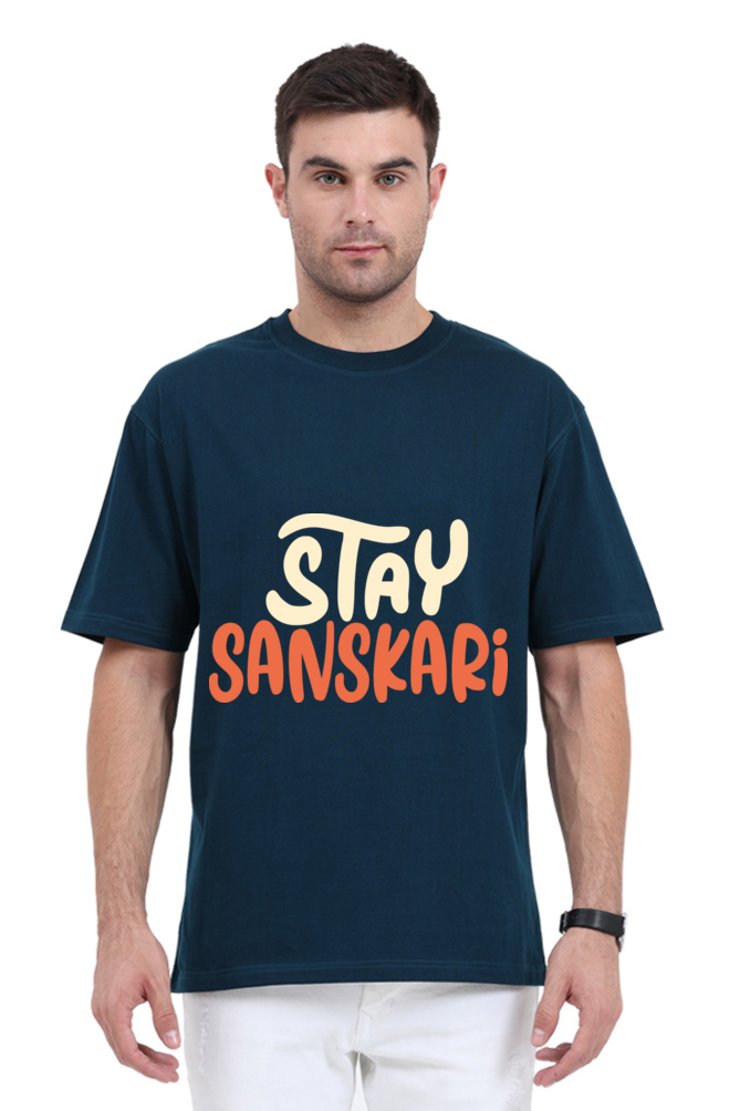 Stay Sanskari Unisex Oversized T-shirt