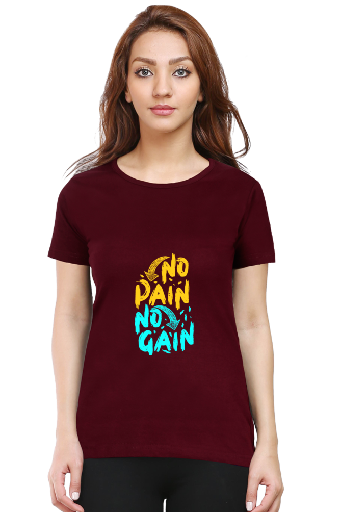 No Pain No Gain Women’s T-shirt - Maroon / XXL