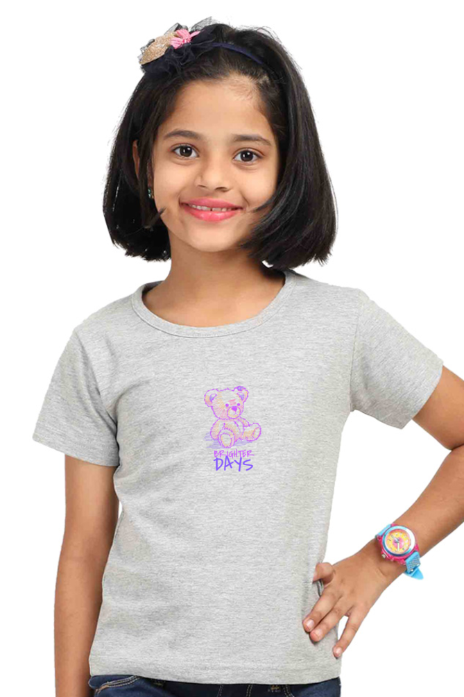 grey color cotton t shirt for kids