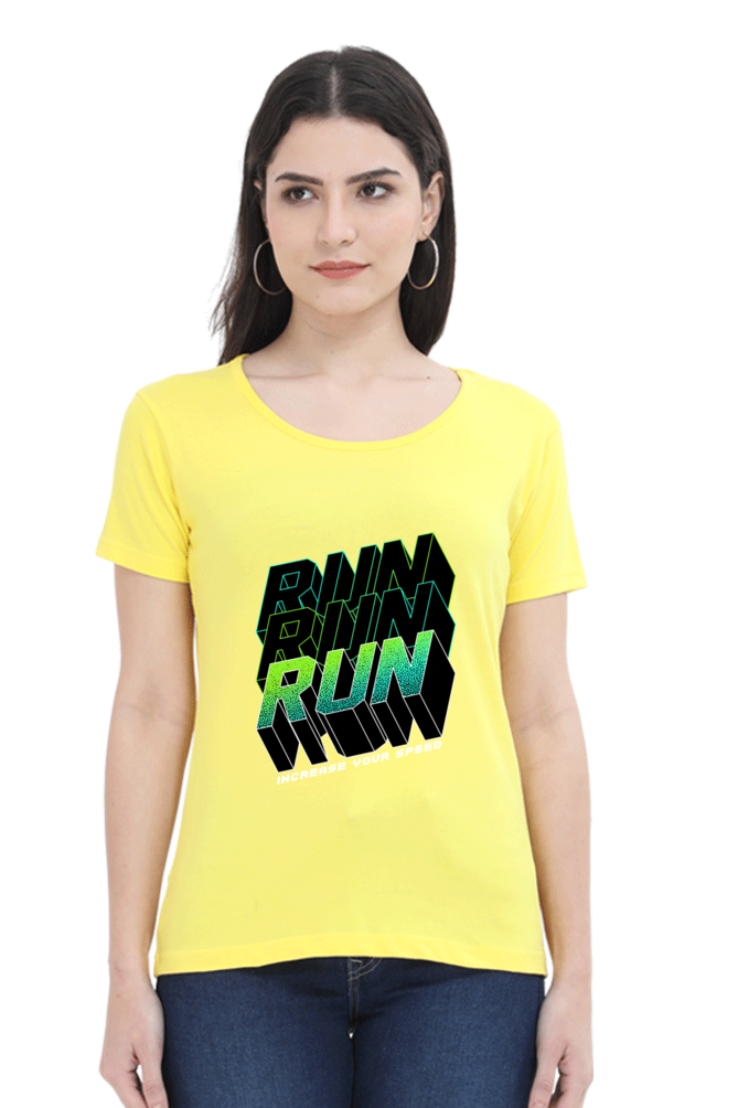 Run Run Run Women’s T-shirt - New Yellow / L