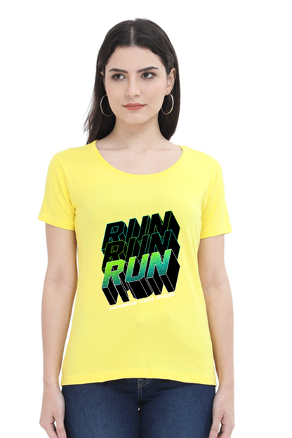 Run Run Run Women’s T-shirt - New Yellow / L