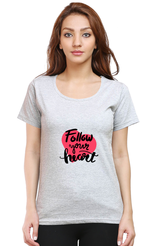 Follow Your Heart Women’s T-Shirt - Grey Melange / S