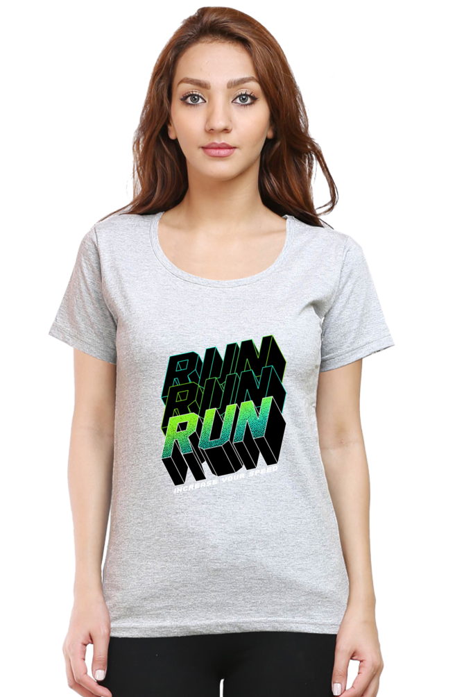 Run Run Run Women’s T-shirt - Grey Melange / L