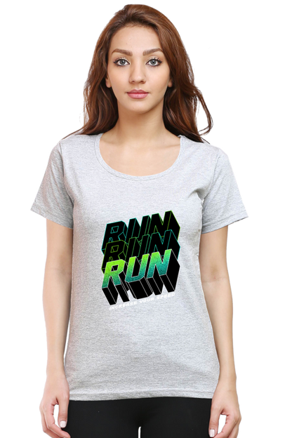 Run Run Run Women’s T-shirt - Grey Melange / L