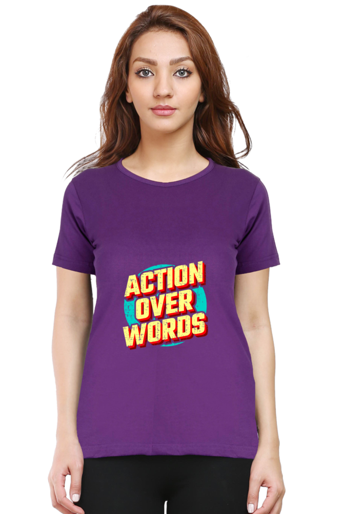 printed t shirts for women graphic purple color