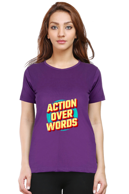 printed t shirts for women graphic purple color