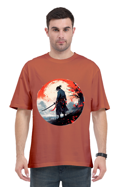 Samurai Series 1 Unisex Oversized T-shirt - Coral / L