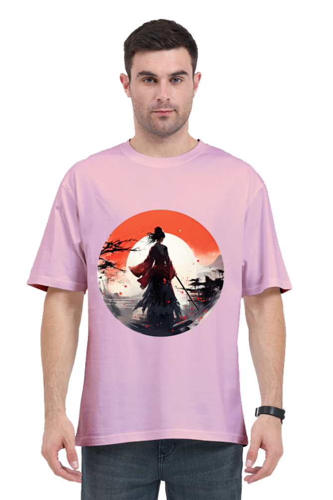 Samurai Series 2 Unisex Oversized T-shirt - Light Baby Pink / XXL