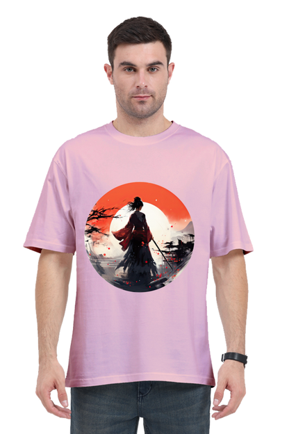 Samurai Series 2 Unisex Oversized T-shirt - Light Baby Pink / XXL