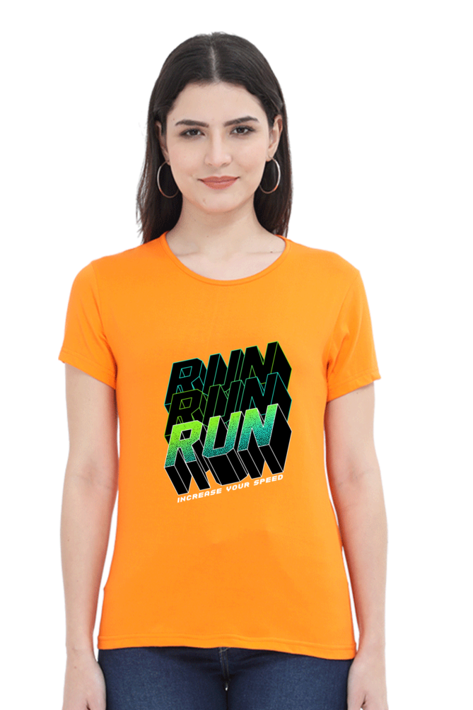 Run Run Run Women’s T-shirt - Orange / L