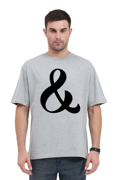 Ampersand Unisex Oversized T-Shirt - Grey Melange / XS