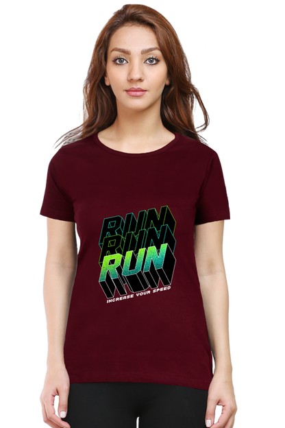 Run Run Run Women’s T-shirt - Maroon / L