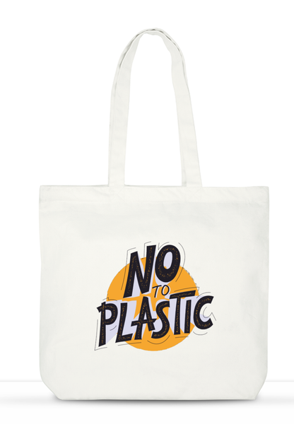 No To Plastic Unisex Tote Bag - Standard